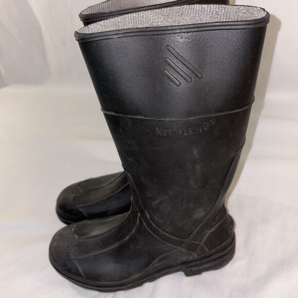 Northerner Waterproof Black Kids Rain Boots Rubber Size 4 Heavy Duty EUC - Picture 3 of 10